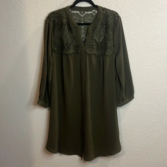 Perch By Blu Pepper | Tops | Womens Perch By Blu Pepper Hunter Green Button Down Top Mini Dress Maybe 3xl | Poshmark Perch By Blu Pepper | Tops | Womens Perch By Blu Pepper Hunter Green Button Down Top Mini Dress Maybe 3xl | Poshmark